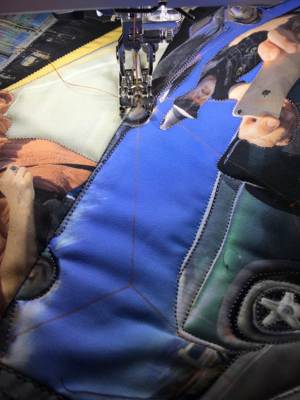Quilting Green - stitching the lines