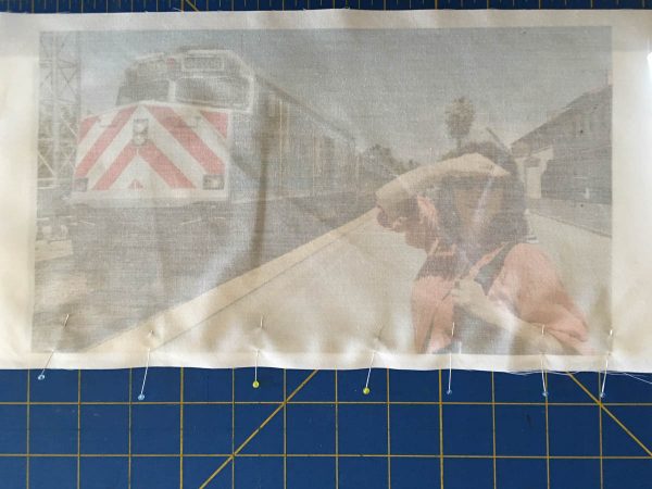 Quilting Green - pinning face to face