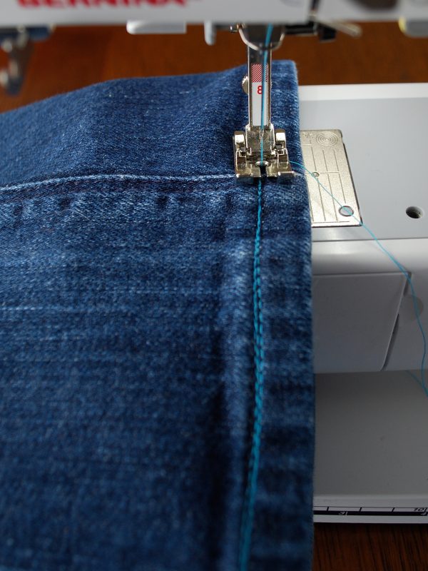 Toddler Backpack Tutorial - topstitching the seam