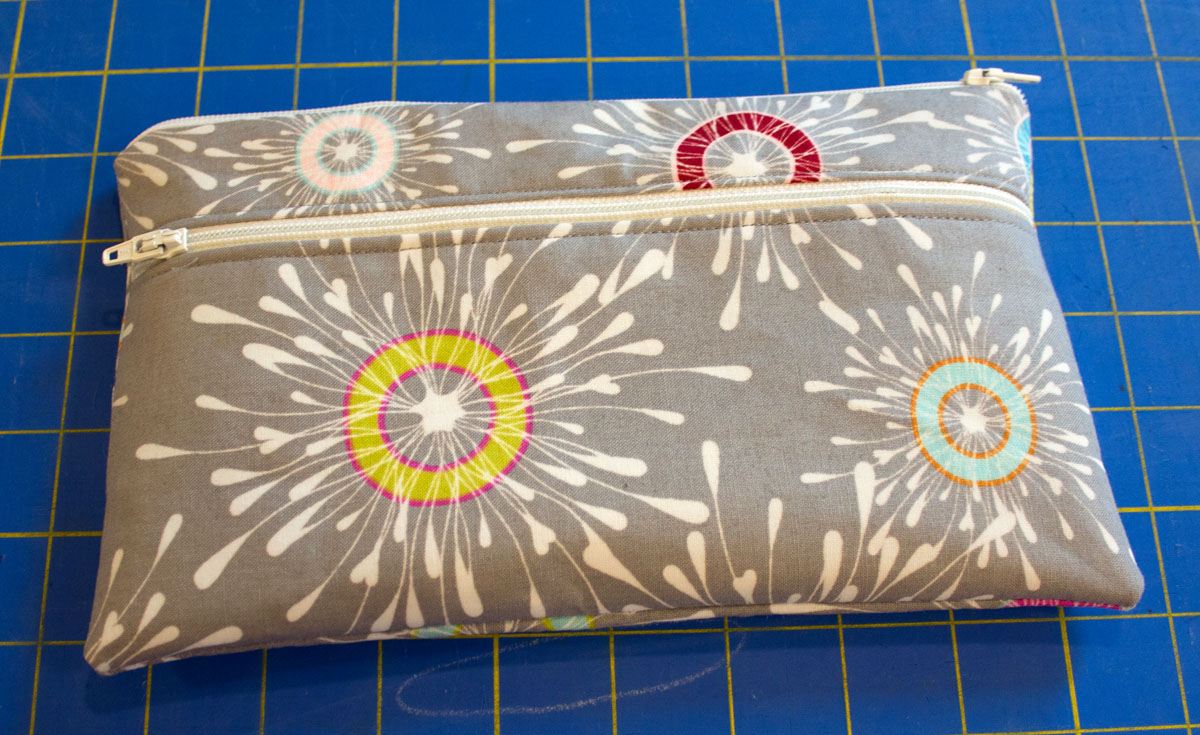 Two pocket pencil pouch