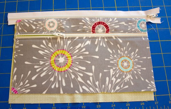 Two pocket pencil pouch