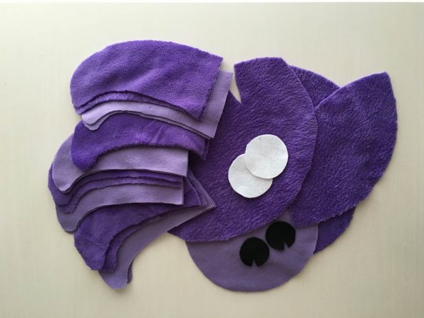 How to sew Stubby the Squid - cutting the pattern pieces