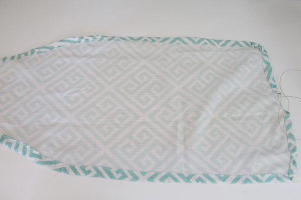 Mini ironing board cover Step Nine: secure cover to board