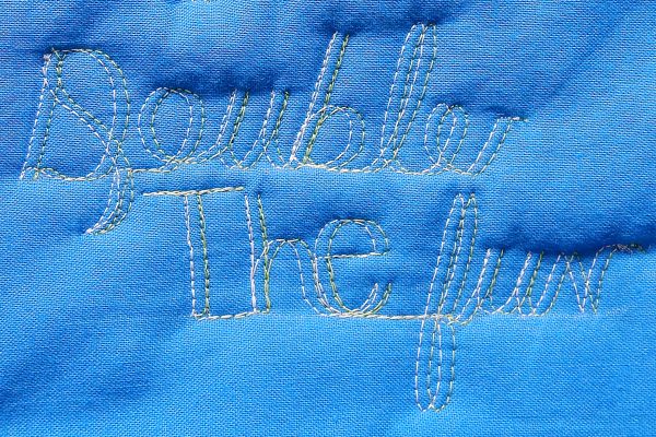 Double Needle Free Motion Quilting Words