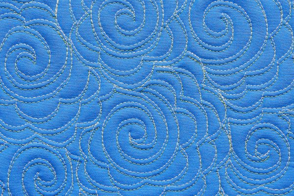 Double Needle Free Motion Quilting Rose Fill
