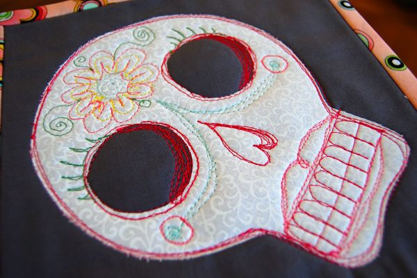 Sugar skull mug rug tutorial