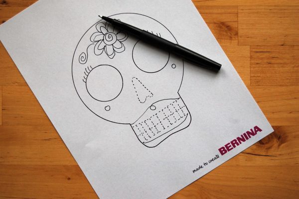 sugar skull mug rug tutorial