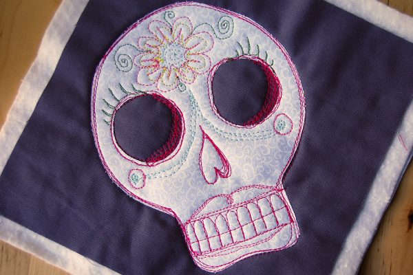 Sugar skull mug rug tutorial