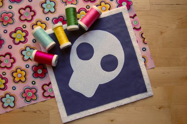 Sugar skull mug rug tutorial