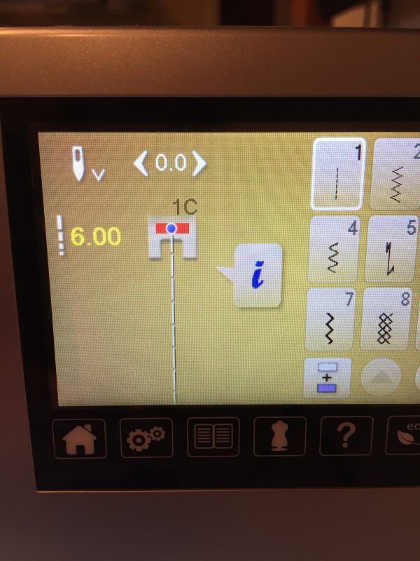 BERNINA 750QE Screen