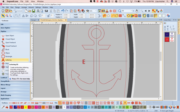 Select “Lettering” in the left menu.