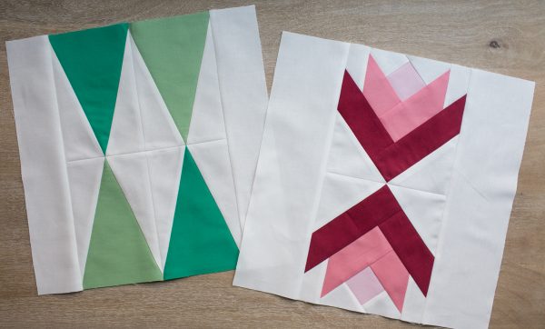 Modern Pine Trees and Poinsettias Quilt Blocks