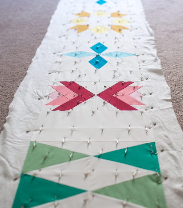 Sugarplum Table Runner Pin Basting
