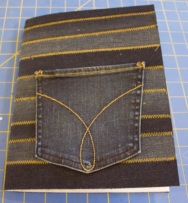 Jeans Composition Book Cover-Placement of Cover Pocket