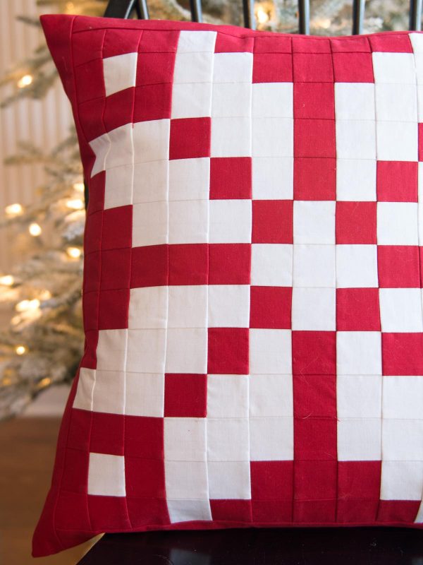Patchwork Nordic Inspired Snowflake pillow pattern by Melissa Mortenson for WeAllSew