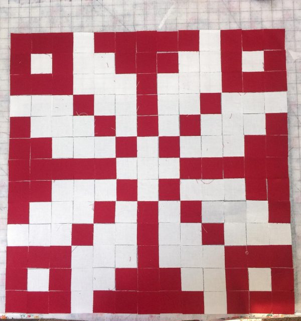 Patchwork Nordic Inspired Snowflake pillow pattern by Melissa Mortenson for WeAllSew