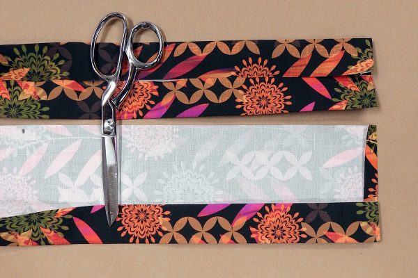 Easy Convertible Totebag/Backpack Tutorial Step 3: Fold straps to prepare for stitching.
