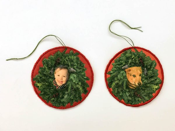 Stitched Photo Ornament-Stitched Photo Ornaments