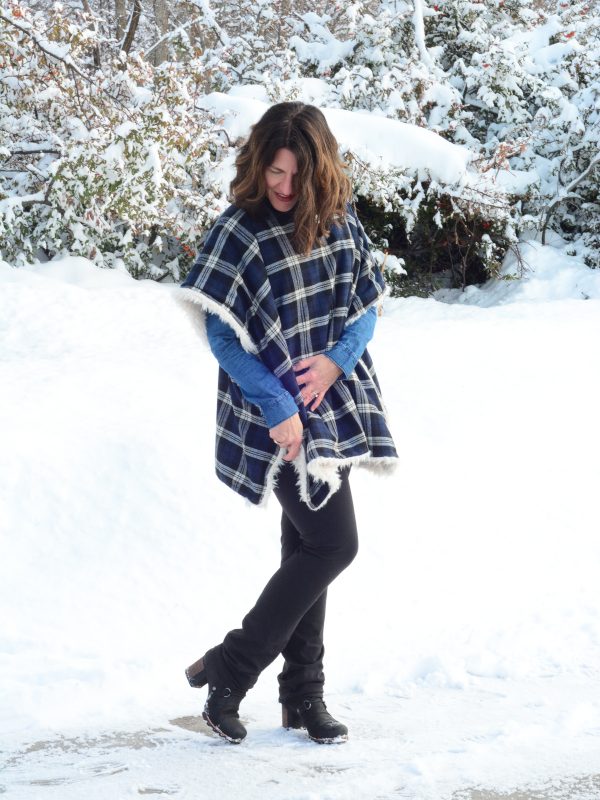 DIY Fur Lined Tartan Poncho-208