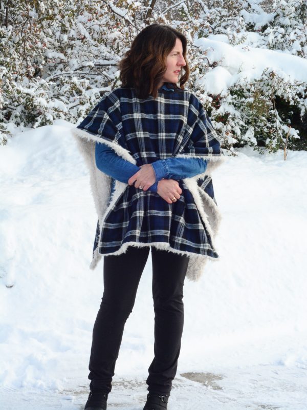 DIY Fur Lined Tartan Poncho-220