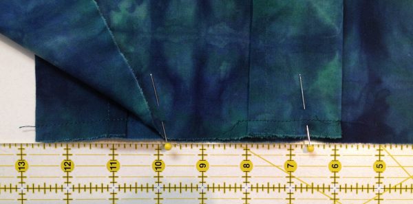 No Zipper Pillow Case-Overlap the pillow backing fabrics on top of each other with the folds facing up