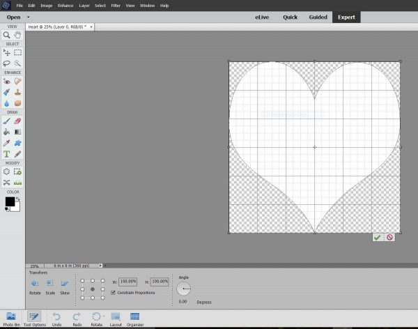 Personalized Tote with Quilt Block-create the heart image in Adobe Photoshop