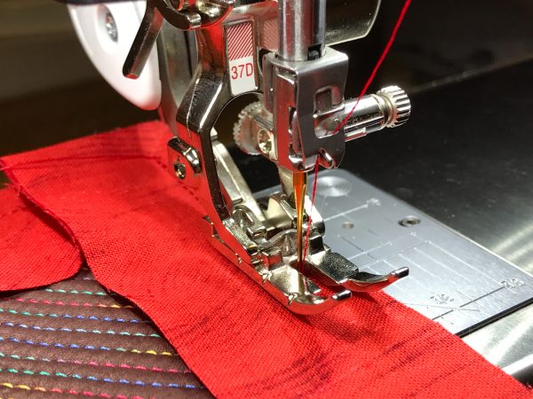Personalized Tote with Quilt Block-attaching the binding strip