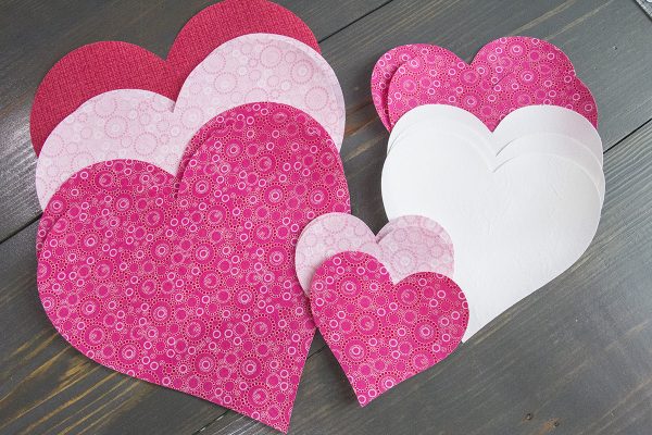 Be My Valentine Runner - Step 5 Cut applique shapes 1200 x 800
