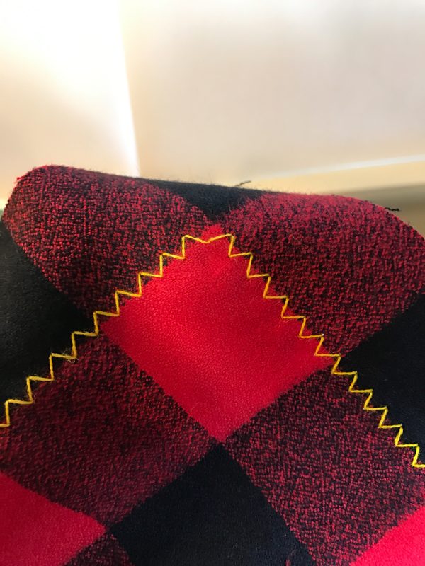 DIY Blanket Scarf-sewn corner