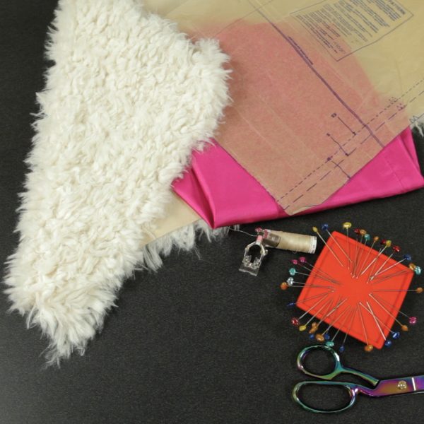 Faux Fur Vest Tutorial-materials to sew a faux fur vest
