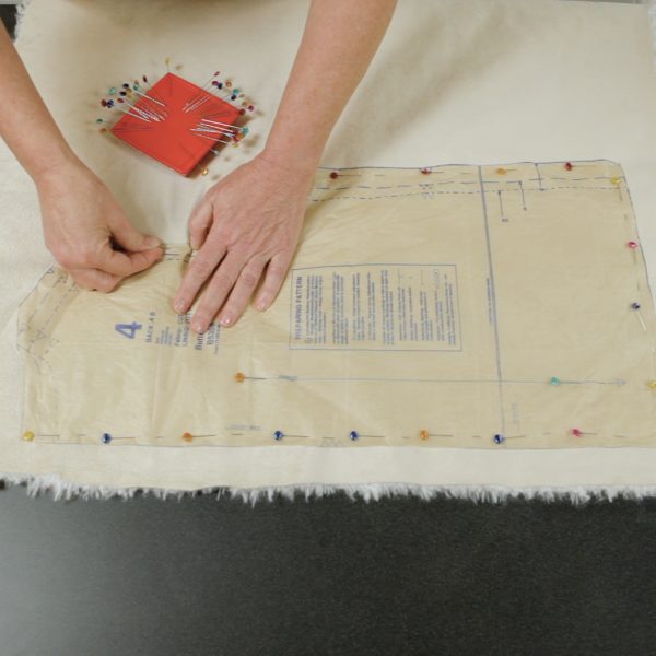Faux Fur Vest Tutorial-pin pattern in place