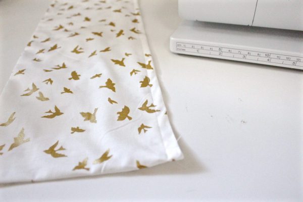 DIY Sketchbook and pen case Step five: Sew the open folded sides of the top together