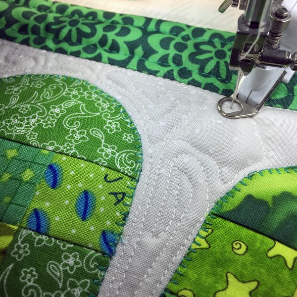 Shamrock Table Runner-fill in with some free-motion stitches