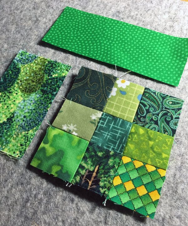 Shamrock Table Runner-sewing the strips