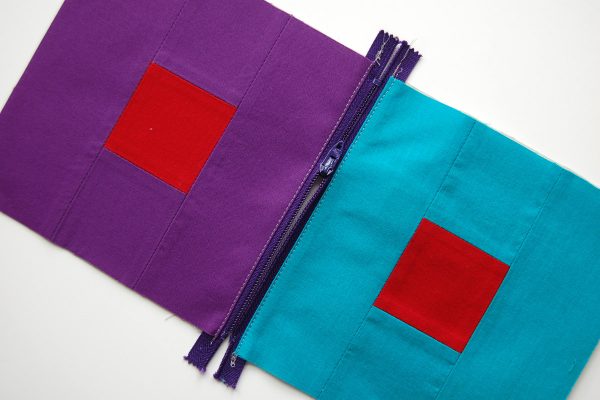 Color block zipper pouch tutorial