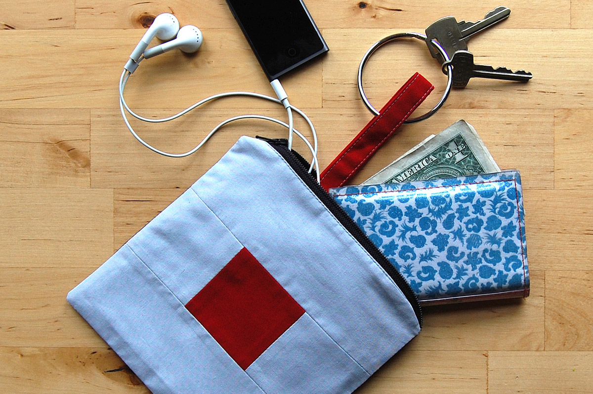 Color block zipper pouch tutorial