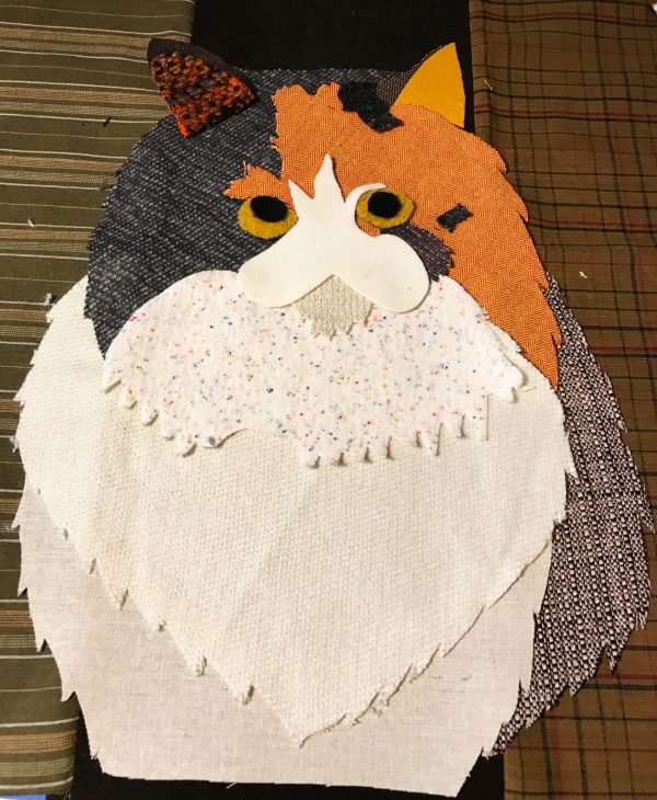Pet Applique Pillow-assembled applique pieces