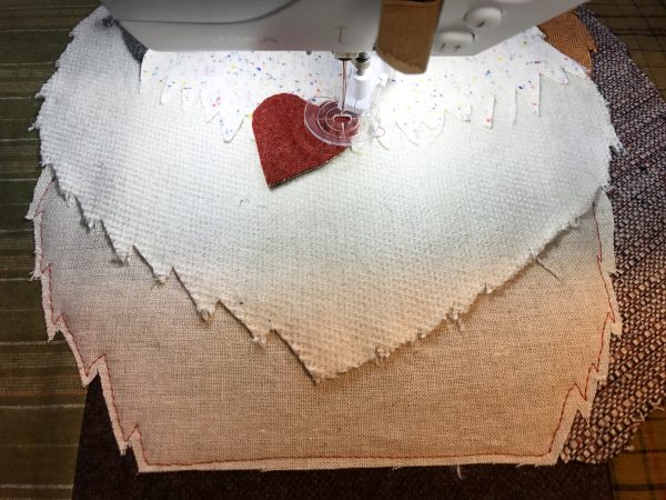 Pet Applique Pillow-stitching around all appliqued pieces