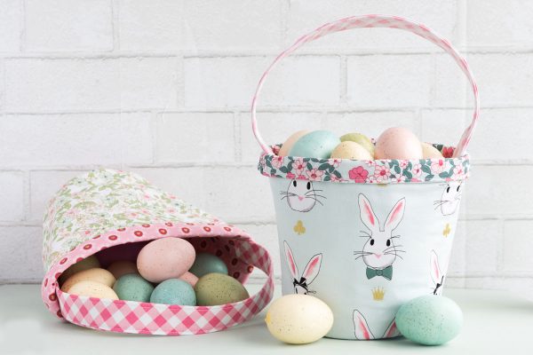 Easter Basket Sewing Pattern by Melissa Mortenson of polkadotchair.com using Wonderland Two Fabrics