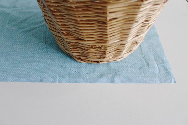 Step one: trace your basket on your fabric