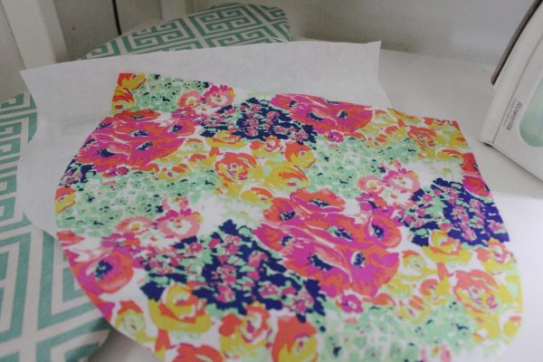 step nine: iron interfacing onto flap