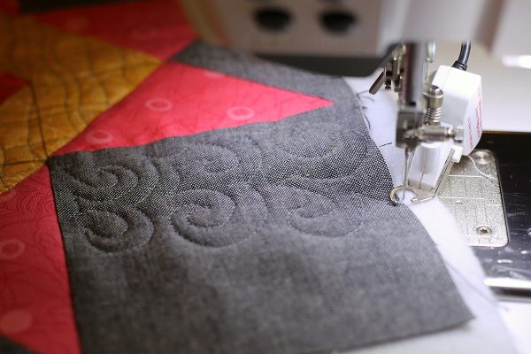 quilting the grey areas of the block