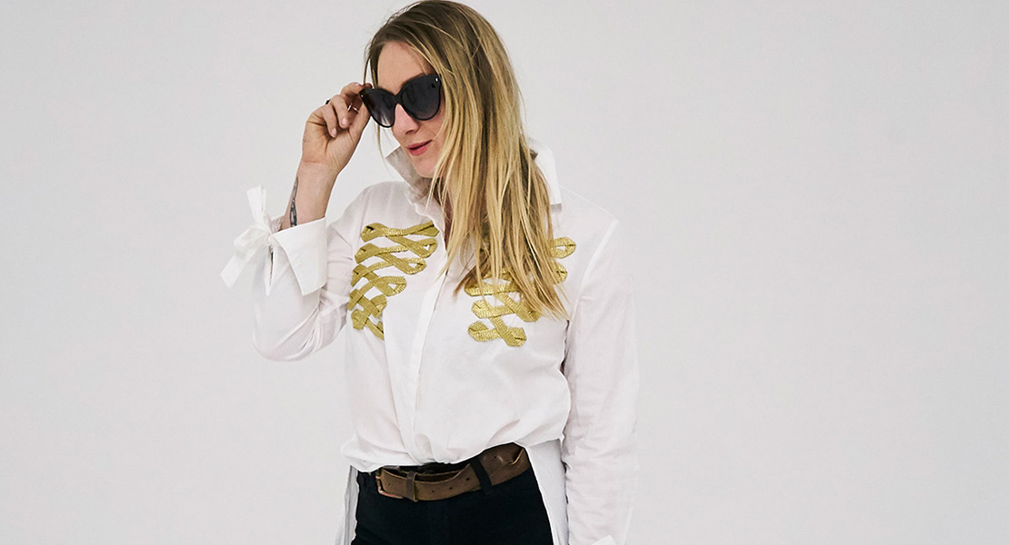 Embellished Shirt with Ornate Rop