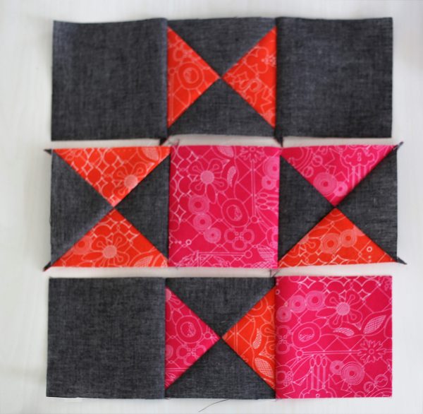 Piecing, Seam these 3 strips together to form a block