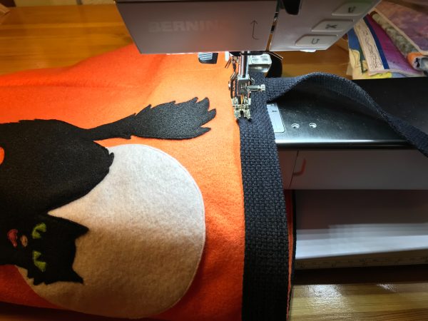 Halloween Treat Bag Tutorial-stitch the bottom