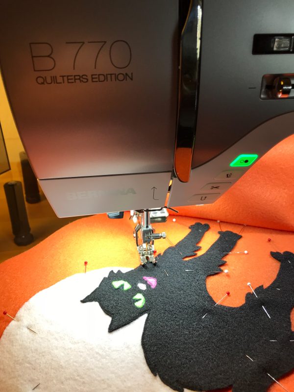 Halloween Treat Bag Tutorial-stitching around the cat