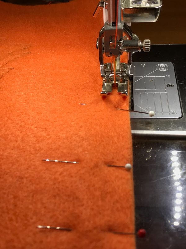 Halloween Treat Bag Tutorial-stitching with the Dual Feed