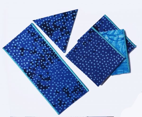 pieces cut and edges sewn