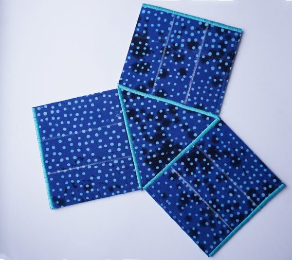 rectangles sewn to the triangle