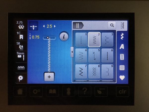 choose the stitch setting